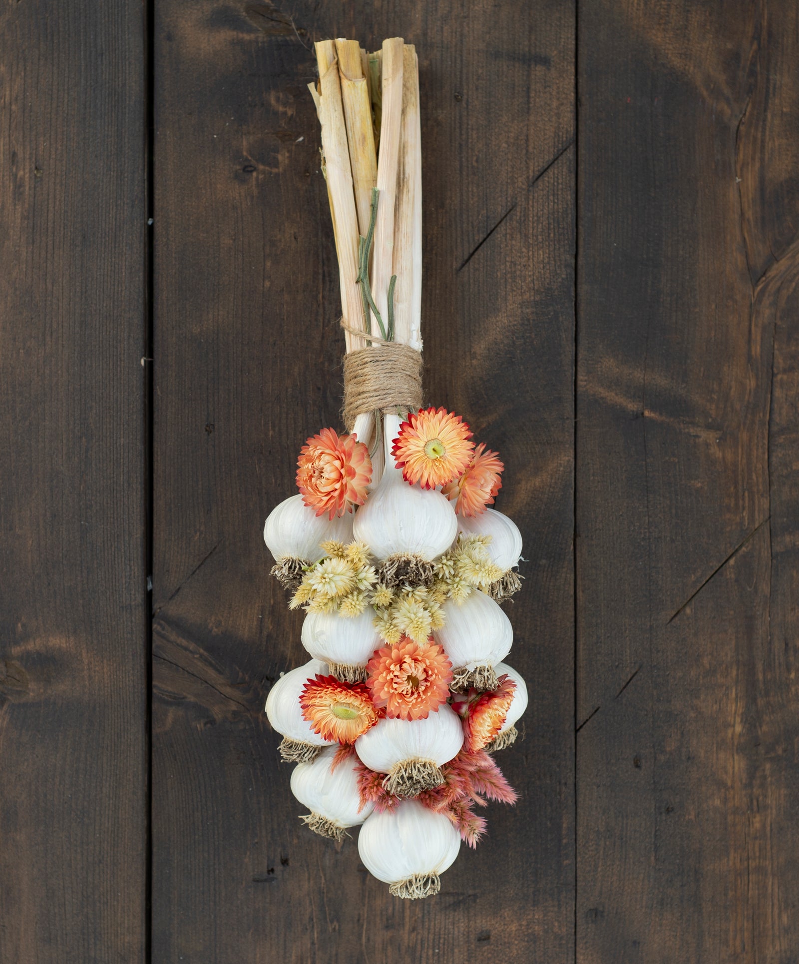Garlic Braid with Dried Flowers