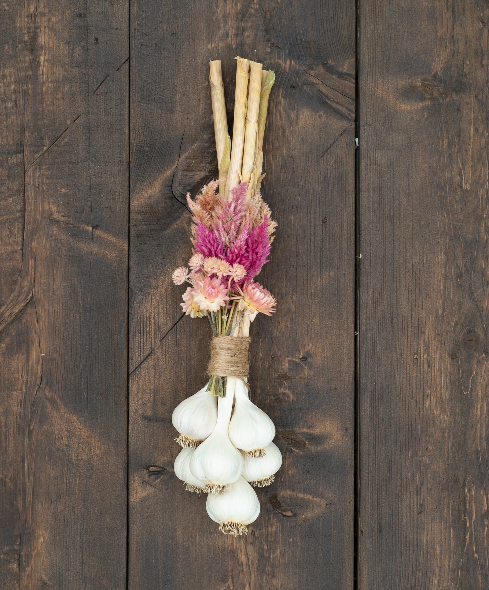 Garlic Braid with Dried Flowers