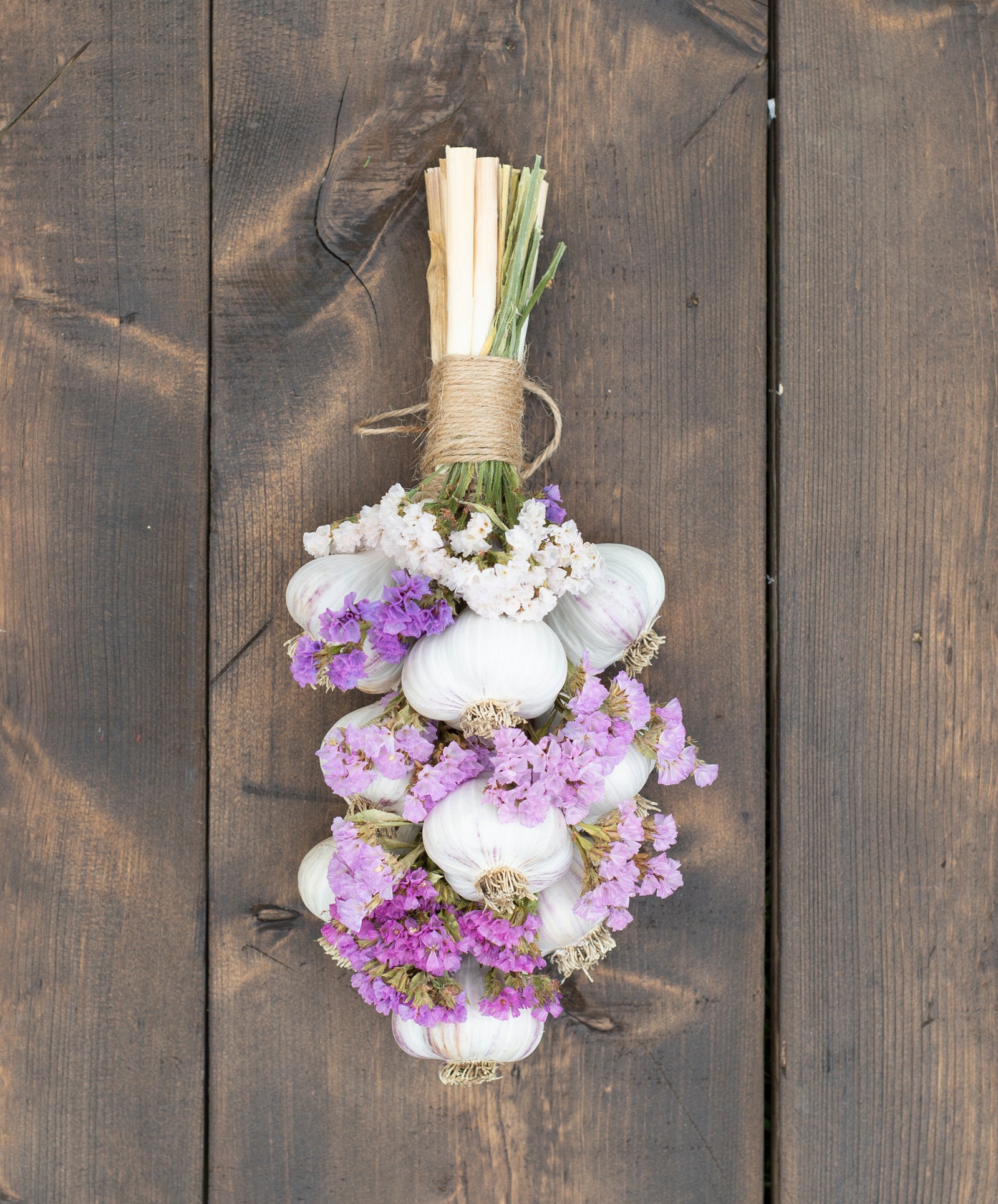 Garlic Braid with Dried Flowers